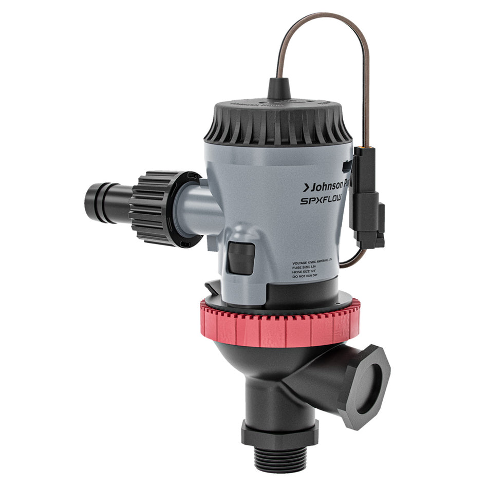 Bomba aireadora Johnson Pump Aqua O2 de dos puertos de 500 GPH, montaje flexible, 12 V [10-13649-01]