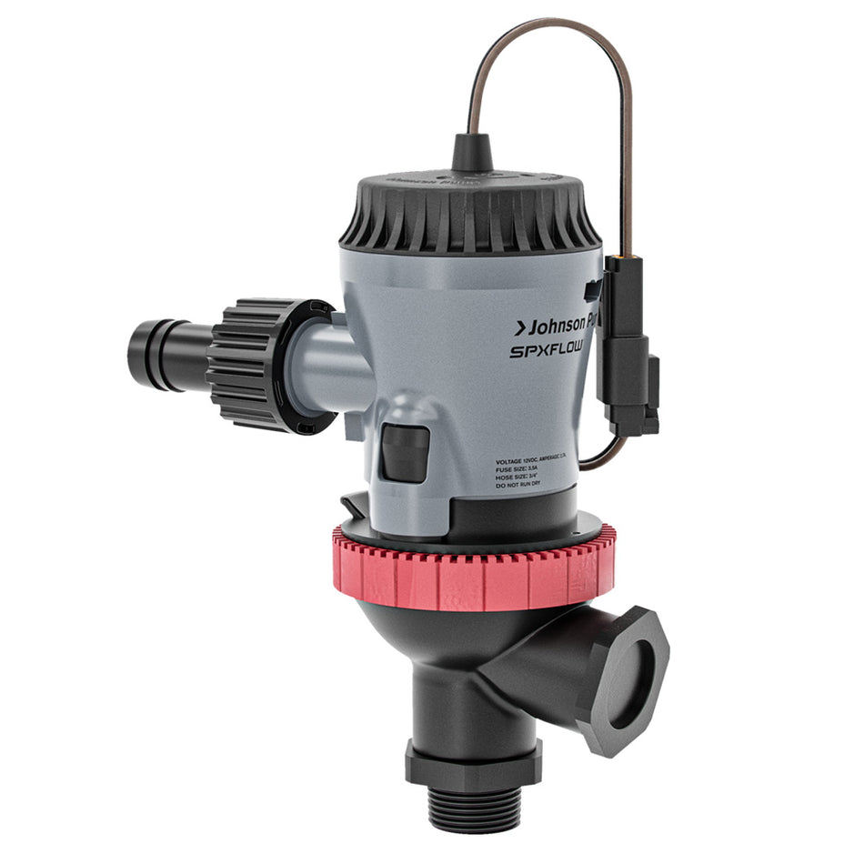 Bomba aireadora Johnson Pump Aqua O2 de dos puertos de 800 GPH, montaje flexible, 12 V [10-13650-01]