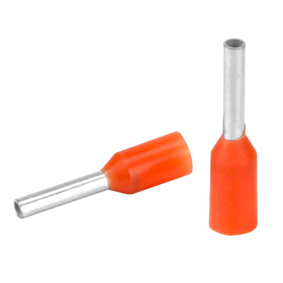 Casquillo para cable Pacer Orange 20-22 AWG, longitud de 6 mm, paquete de 25 [TFRL22-6MM-25]