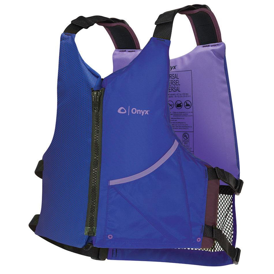 Chaleco salvavidas universal Onyx Paddle PFD para adultos, color azul y morado [121900-600-004-24]