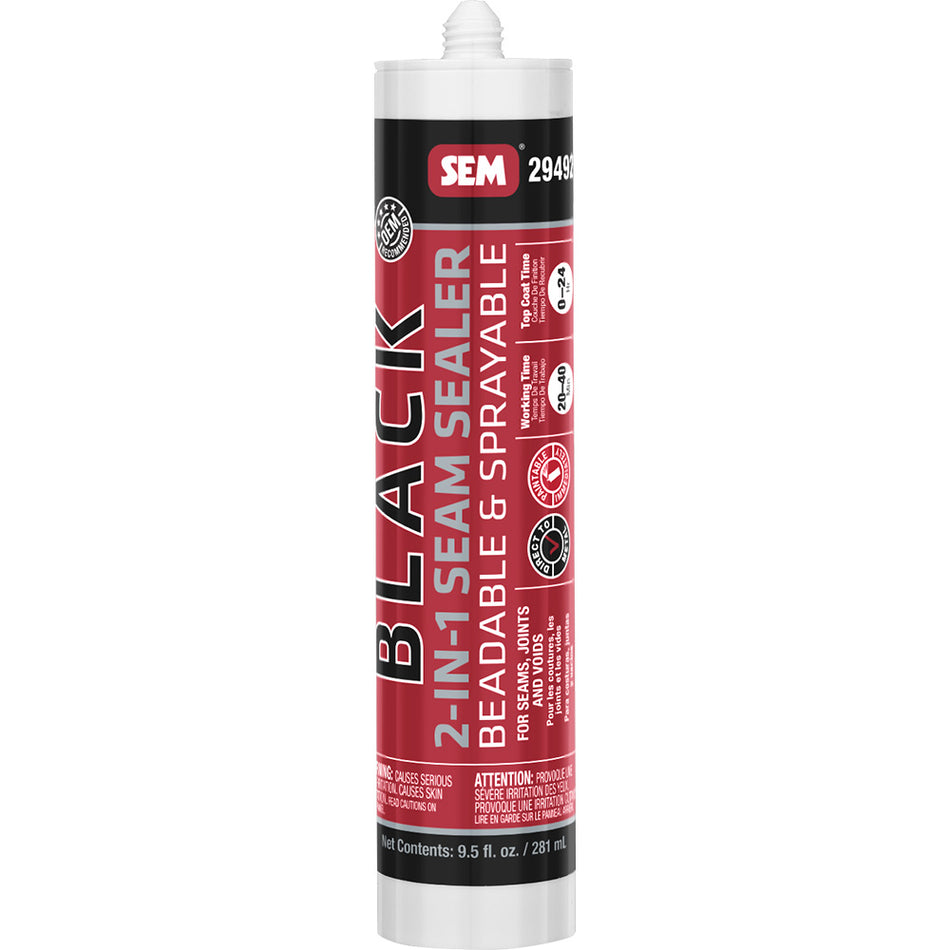 Scellant à joints 2 en 1 SEM - Tube de 9,5 oz - Noir [29492]