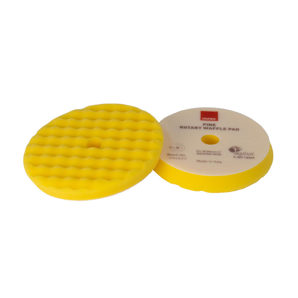 RUPES Velcro Waffle Fine Polishing Pad f/Rotary Polishers 200mm - Yellow [9.WF200M]