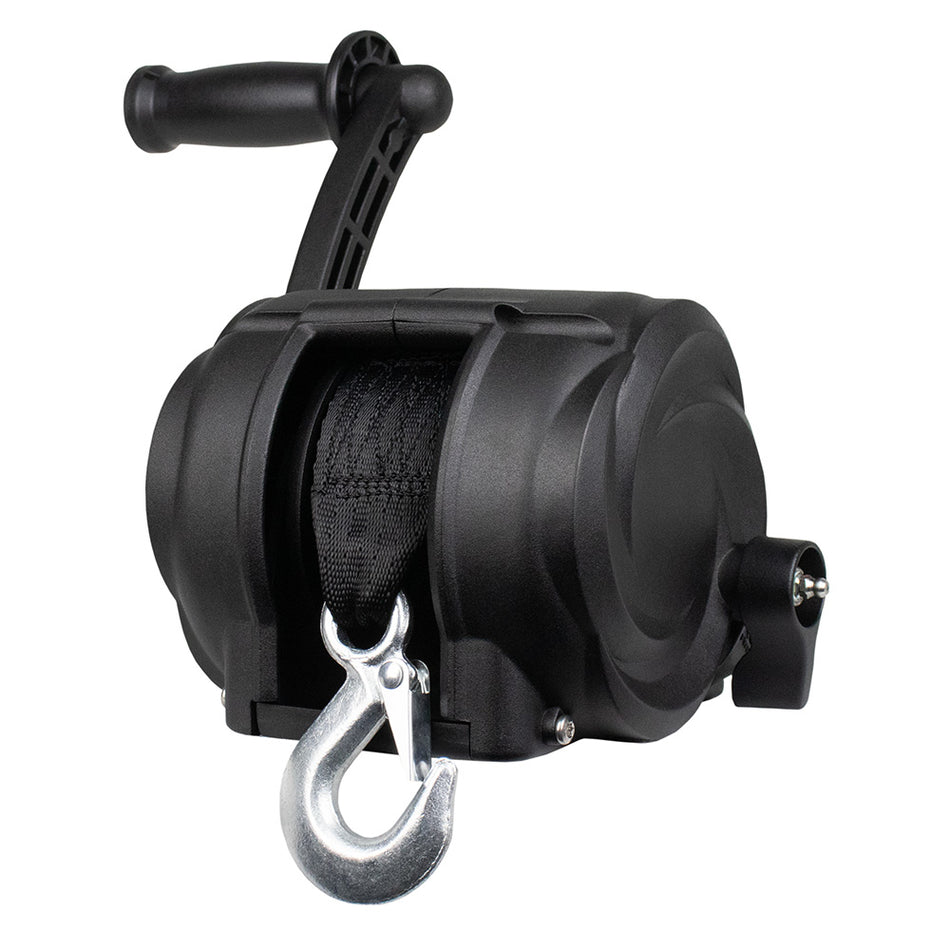 Powerwinch Premier Series Winch 2000lb, 8", Crank Arm - Carbon Black [21300-W-2000-8-B-R]