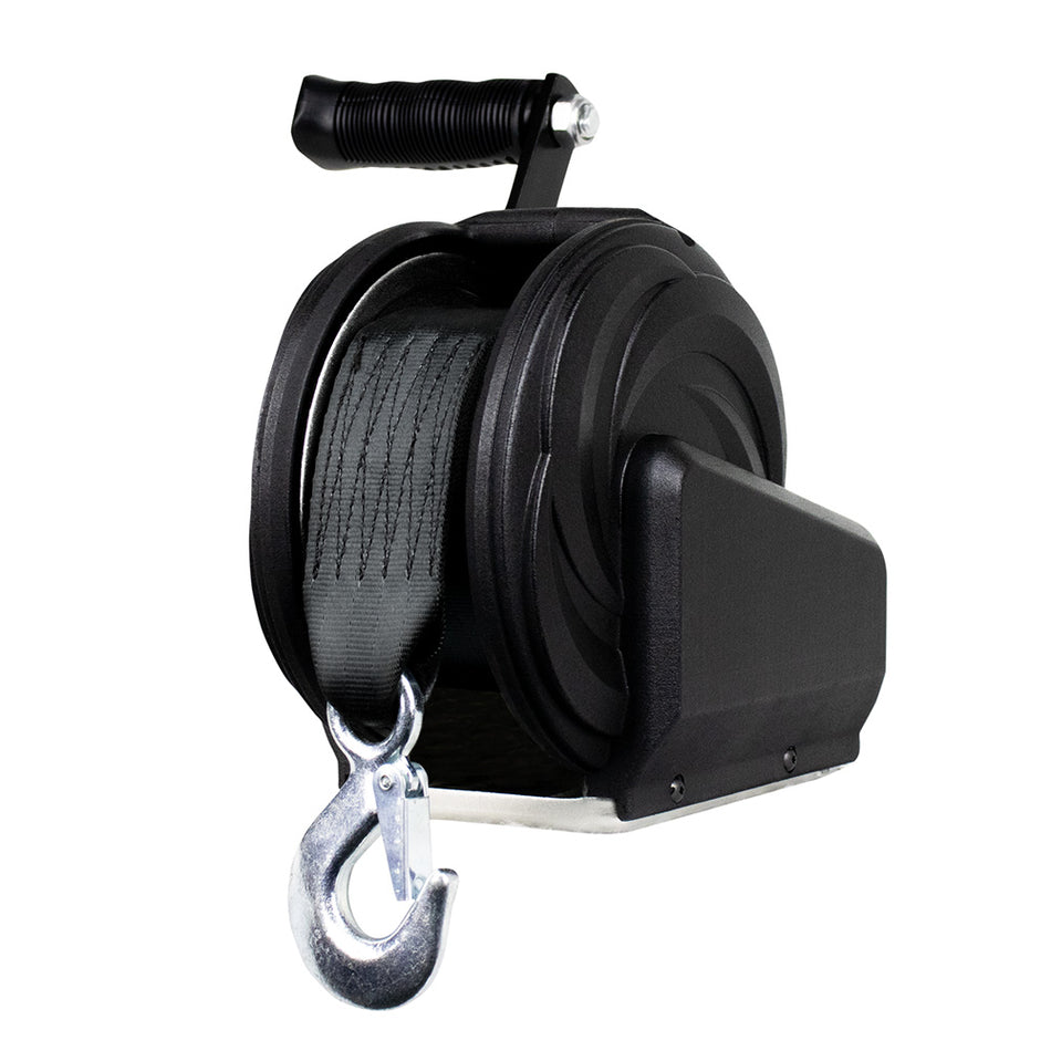 Powerwinch Select Series Winch 800lb, 8" Crank Arm - Carbon Black [21400-W-0800-8-B-R]