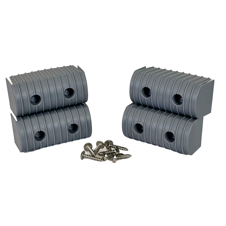 Caliber BunkWrap End Cap 2x4" Grey Accessory Kit w/Stainless Steel Hardware *4-Pack [23051]