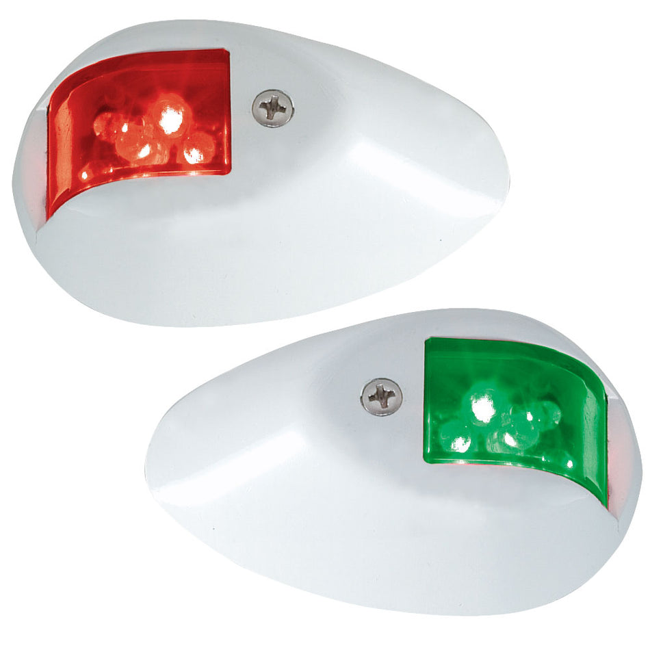 Luces laterales LED Perko - Rojas/verdes - 12 V - Carcasa revestida con epoxi blanco [0602DP1WHT]