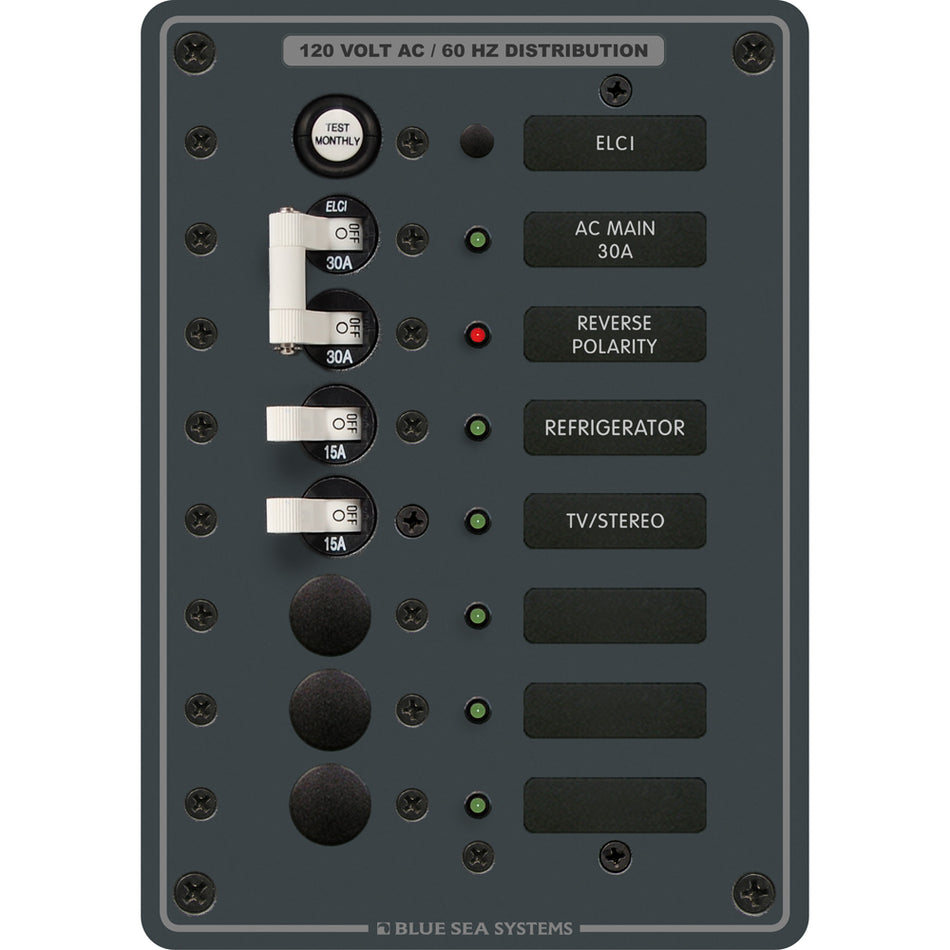 Panel GFCI ELCI 8101 de Blue Sea, CA, 5 posiciones [8101]