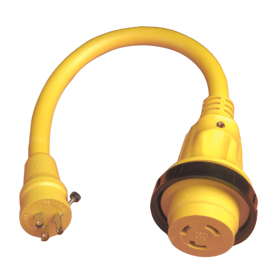 Adaptador de coleta Marinco Plus: conector hembra de 30 A a conector macho de 15 A [104SPP]