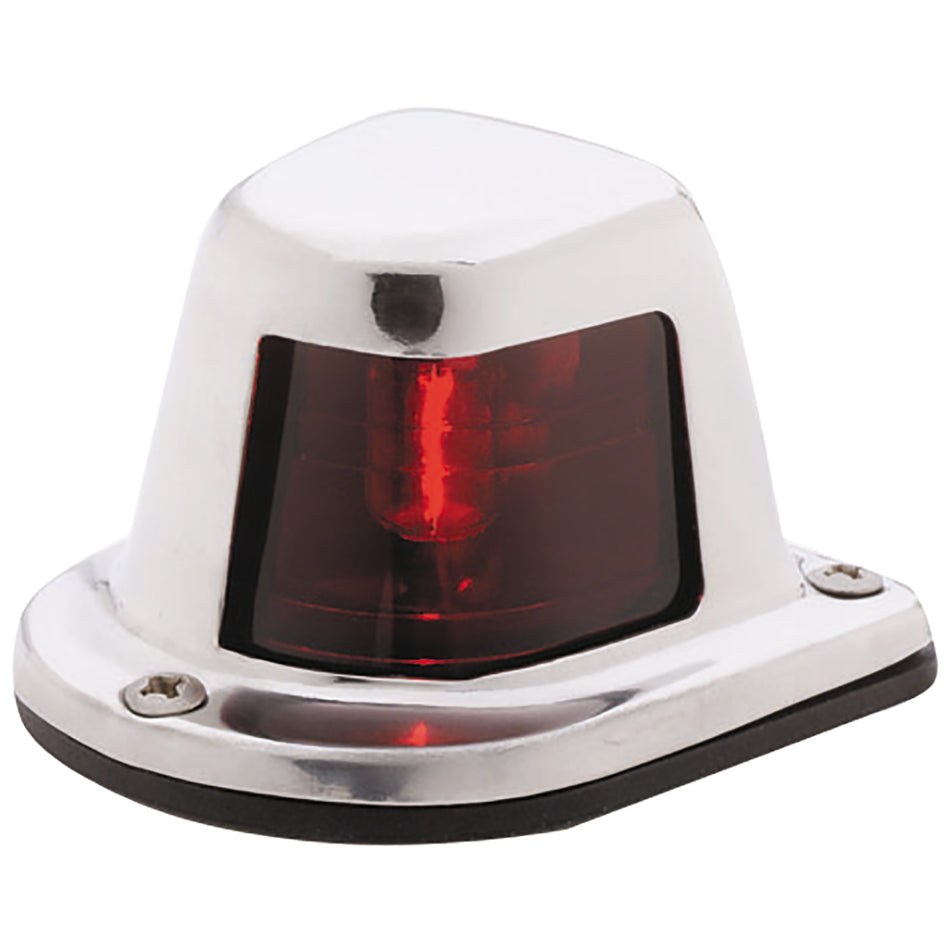 Attwood 1-Mile Deck Mount, luz lateral roja, 12 V, carcasa de acero inoxidable [66319R7]