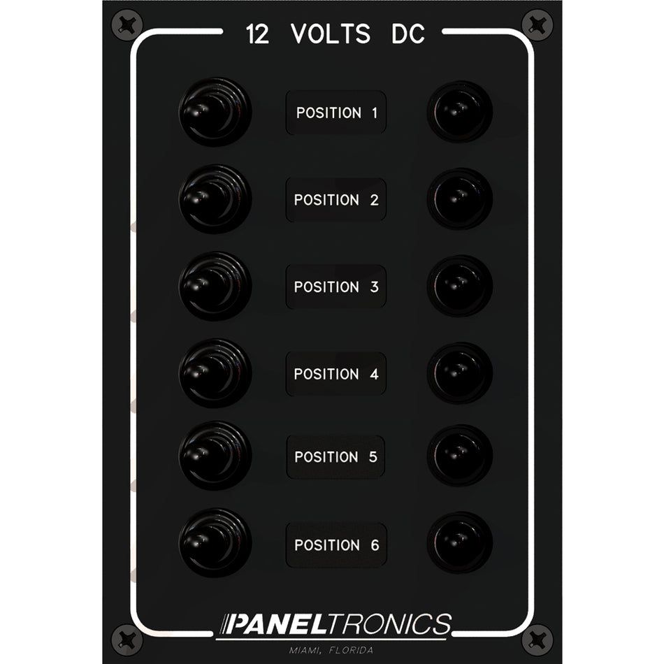 Panel impermeable Paneltronics - Interruptor de palanca y disyuntor de CC de 6 posiciones [9960016B]