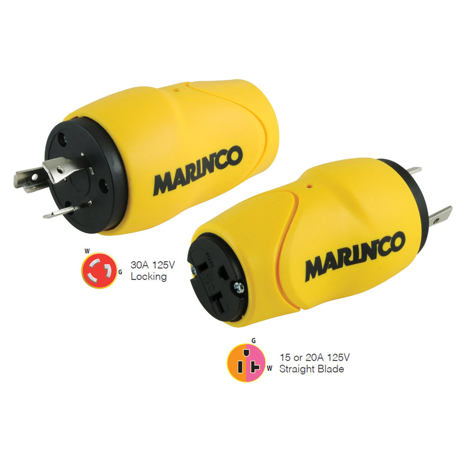 Adaptador recto Marinco, 30 A macho - 15 A hembra [S30-15]