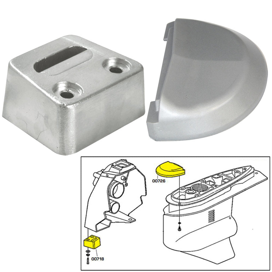 Kit de ánodo Tecnoseal con herrajes - Volvo SX - Zinc [20708]