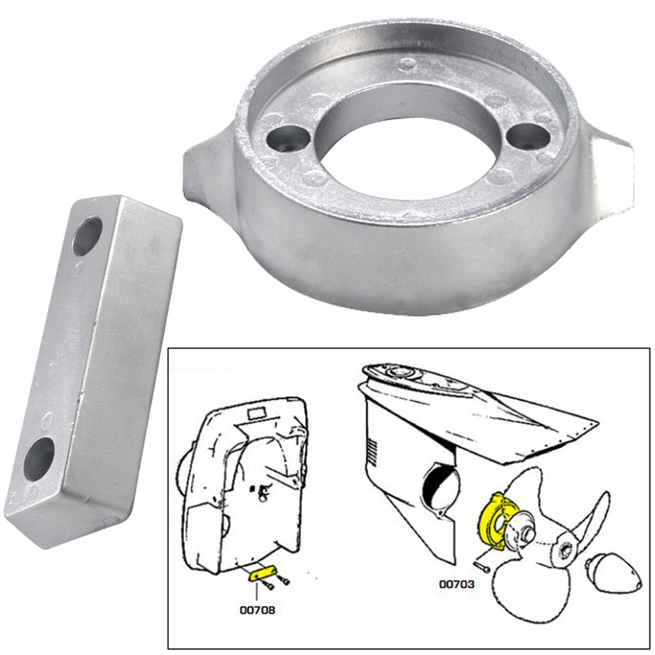 Kit de ánodo Tecnoseal con herrajes - Volvo 290 - Zinc [20705]