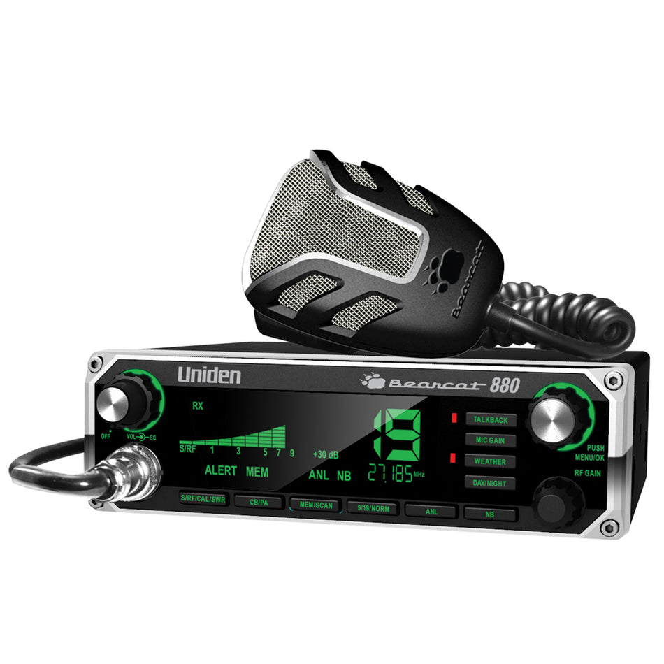 Radio CB Bearcat 880 de Uniden con retroiluminación de pantalla de 7 colores [BEARCAT 880]