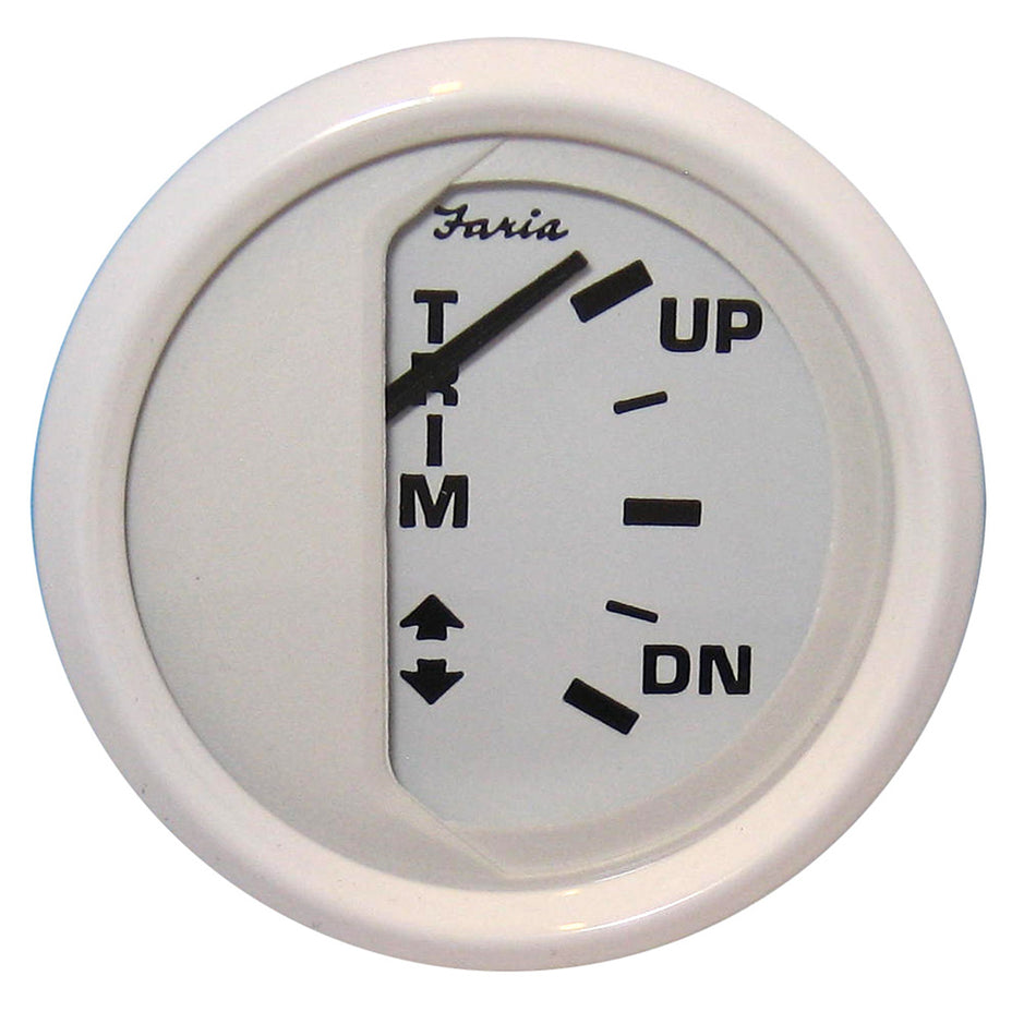 Faria Dress White 2" Trim Gauge (J/E/Suzuki Outboard) [13123]