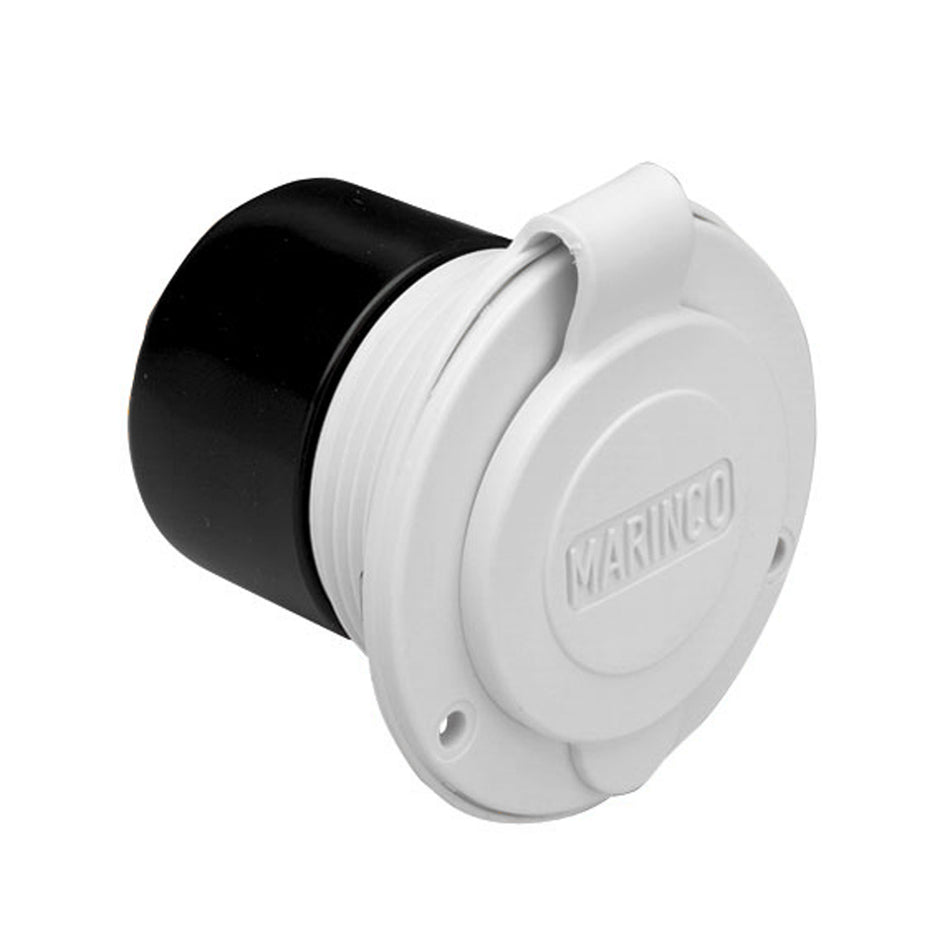 Entrada para cargador integrado Marinco de 15 A y 125 V, montaje frontal, color blanco [150BBIW]