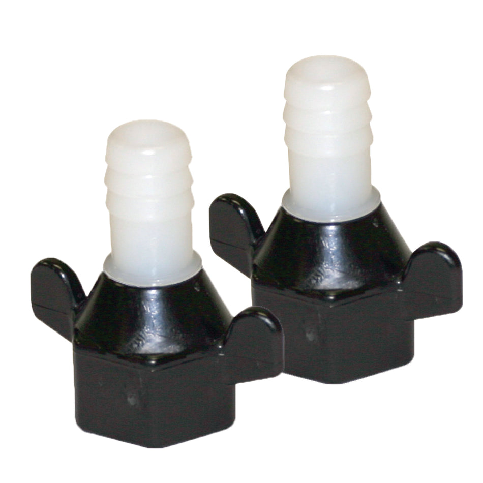 Accesorio recto Shurflo de Pentair con conector dentado de 1/2" y tuerca de mariposa/hexagonal NPT-F de 1/2" (par) [94-181-04]