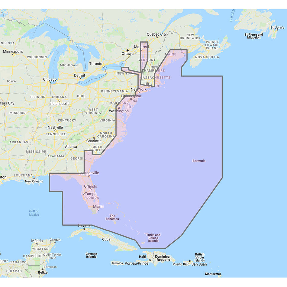 Furuno US East Coast, Bahamas Bermudas - Fotos satelitales de resolución estándar con gráficos vectoriales para Bahamas - Código de desbloqueo [MM3-VNA-022]