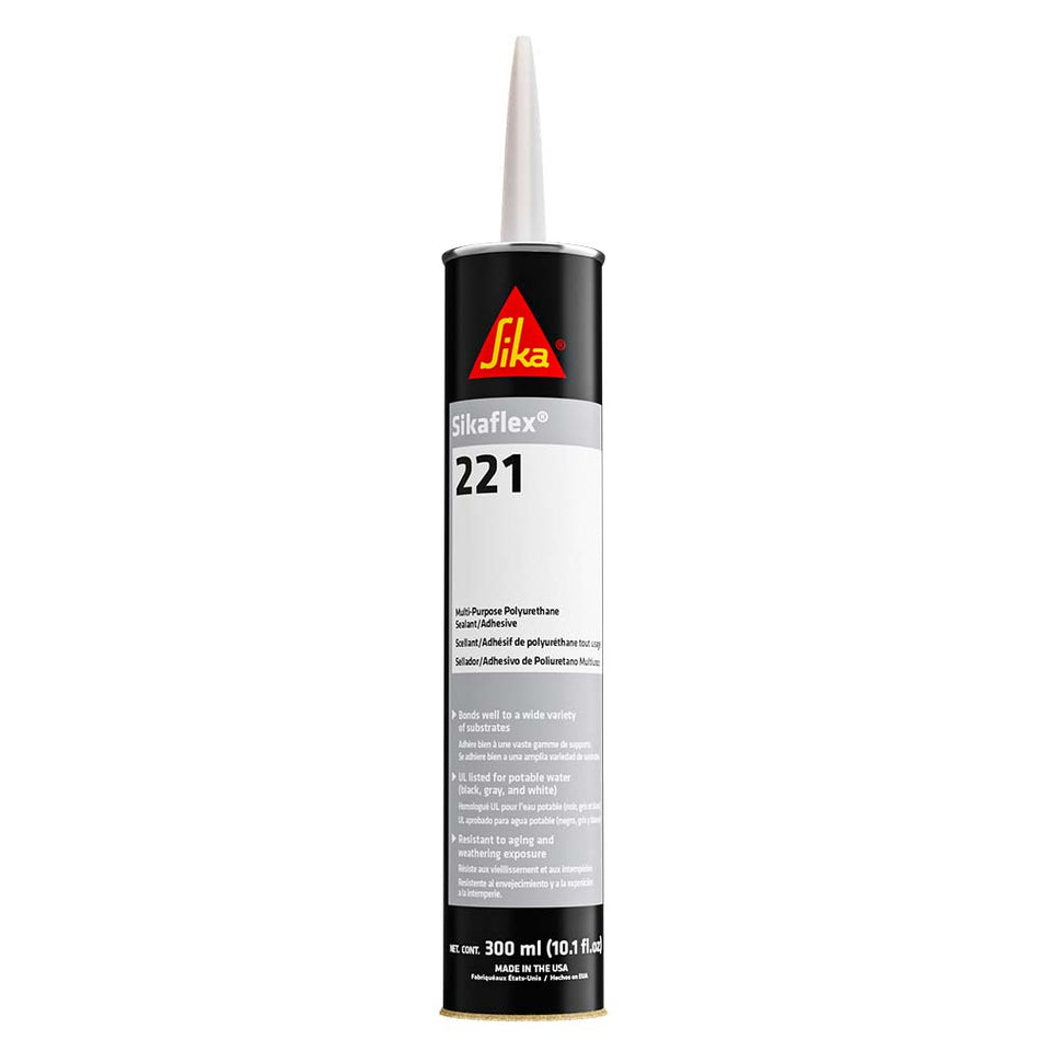 Sika Sikaflex 221 Multi-Purpose Polyurethane Sealant/Adhesive - 10.3oz(300ml) Cartridge - Aluminum Gray [90892]