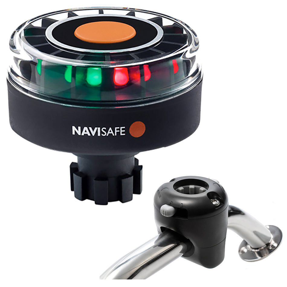 Navisafe Navilight Tricolor 2NM con soporte de riel base Navibolt - Negro [342KIT]