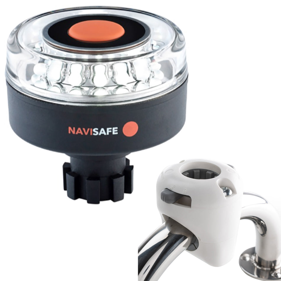 Navisafe Navilight 360 2NM con soporte de riel base Navibolt - Blanco [042KIT3]