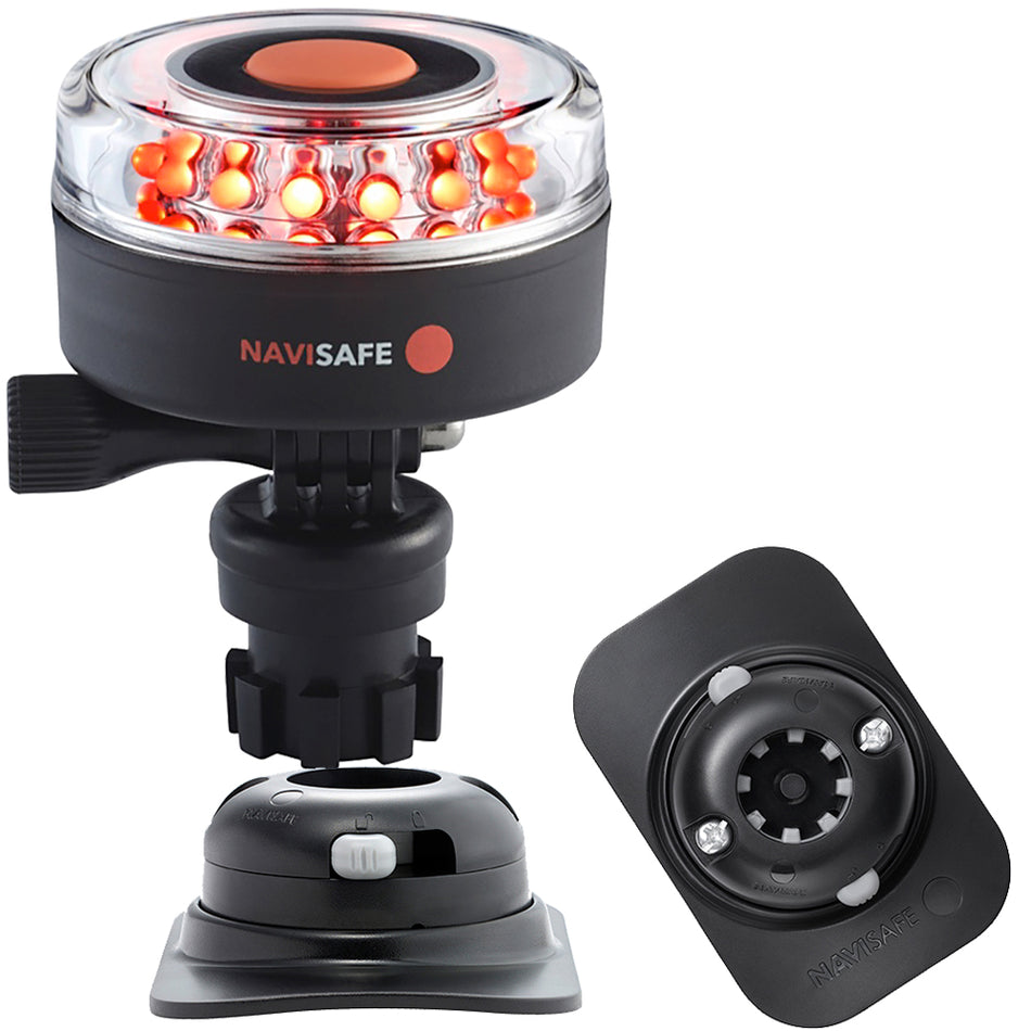 Navisafe Navilight All RED 360 2NM con soporte RIB de base Navimount - Negro [045KIT2]