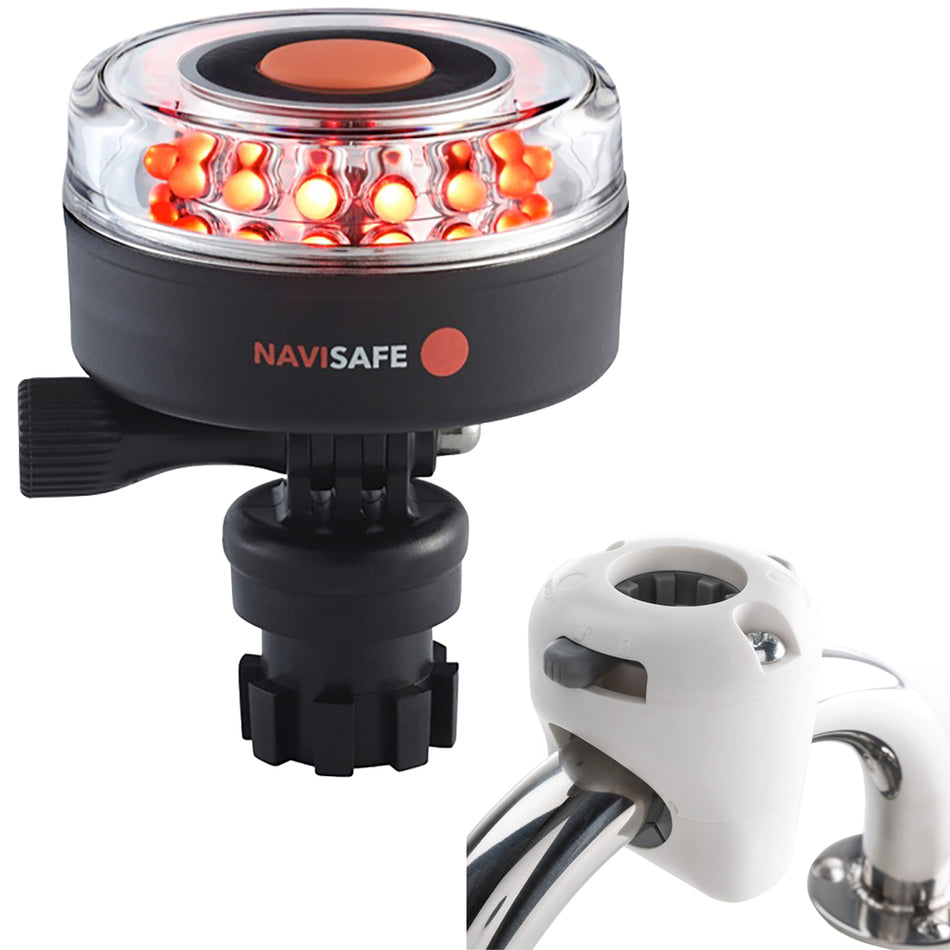 Navisafe Navilight All RED 360 2NM con soporte de riel base Navimount - Blanco [045KIT3]