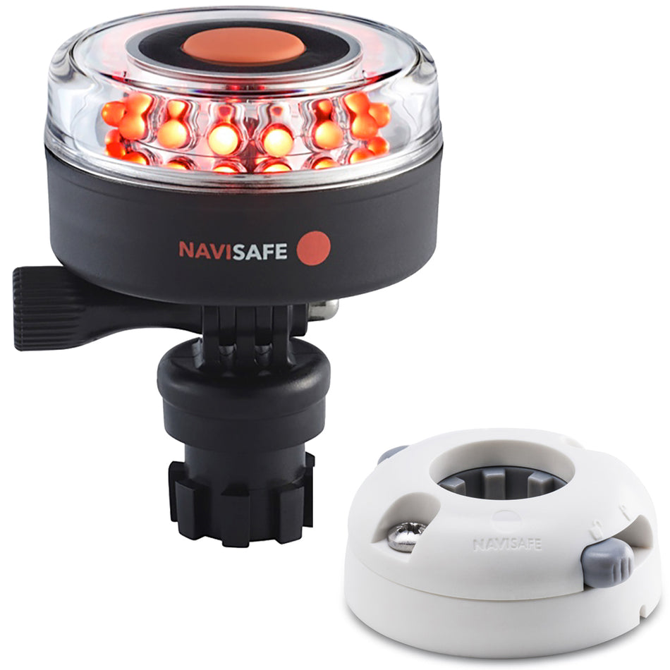 Navisafe Navilight All RED 360 2NM con soporte de montaje horizontal Navimount Base - Blanco [045KIT5]