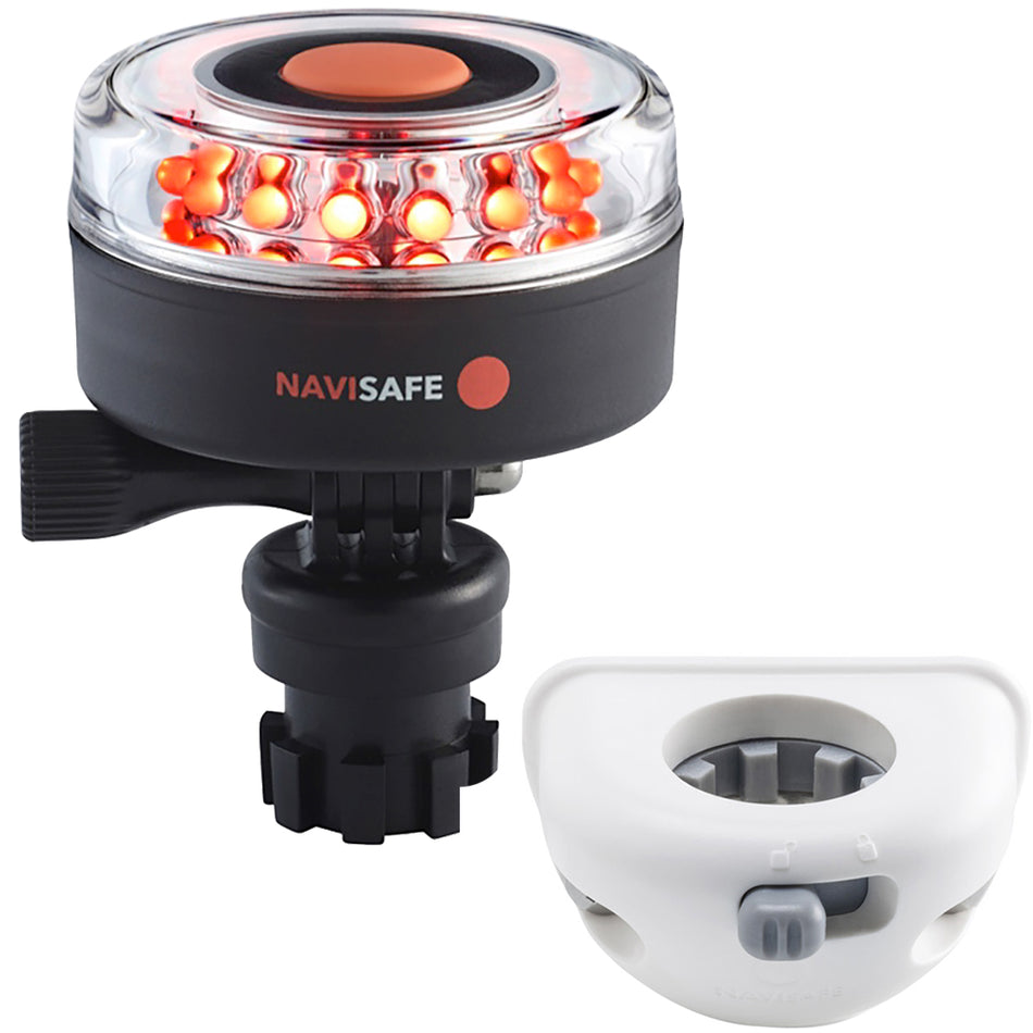 Navisafe Navilight All RED 360 2NM con soporte vertical Navimount Base - Blanco [045KIT6]