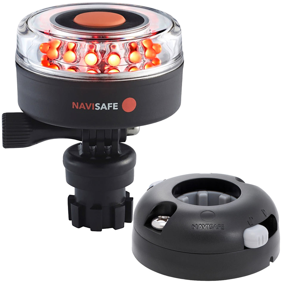 Navisafe Navilight All RED 360 2NM con soporte de montaje horizontal Navimount Base - Negro [045KIT7]