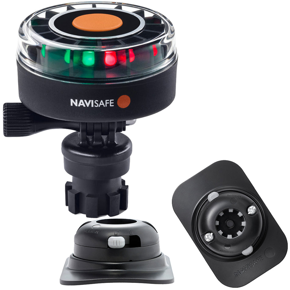 Navisafe Navilight 2NM Tricolor con soporte RIB de base Navimount - Negro [340KIT2]