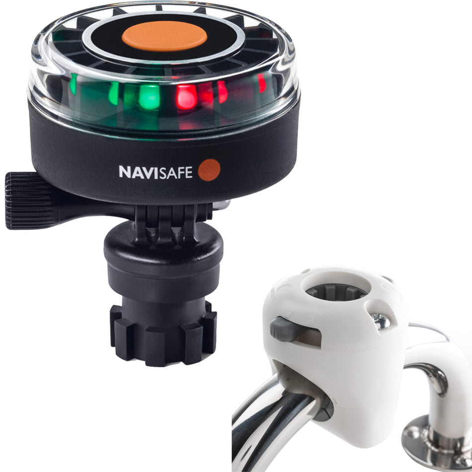 Navisafe Navilight 2NM Tricolor con soporte de riel base Navimount - Blanco [340KIT3]