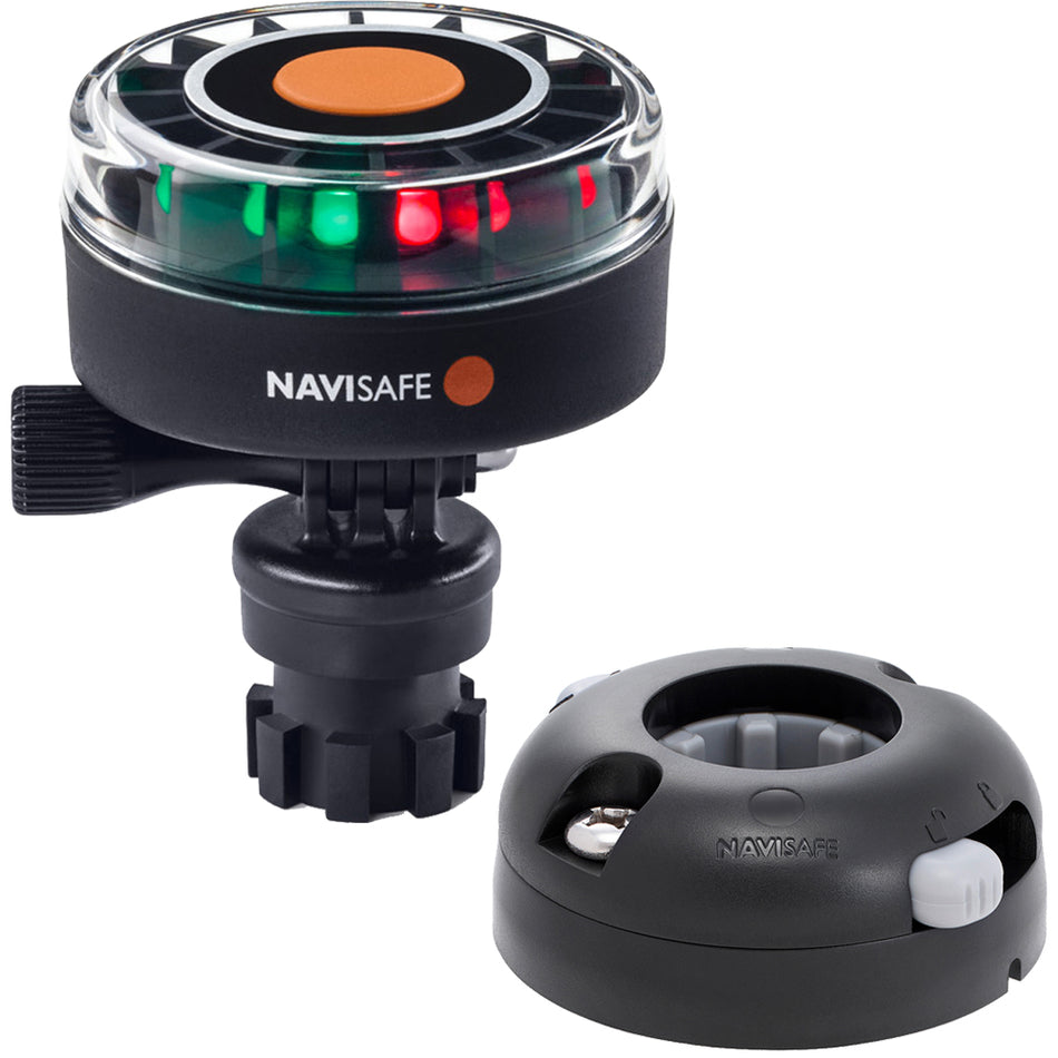 Navisafe Navilight 2NM Tricolor con soporte de montaje horizontal Navimount Base - Negro [340KIT7]