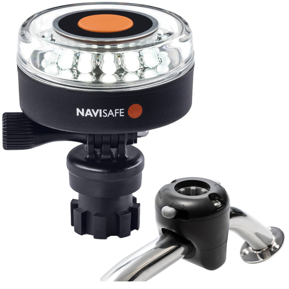 Navisafe Navilight 360 2NM blanco con soporte de riel base Navimount - Negro [040KIT]