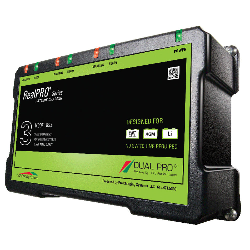 Cargador de batería Dual Pro RealPRO Series - 18 A - Bancos de 3 a 6 A - 12 V a 36 V [RS3]