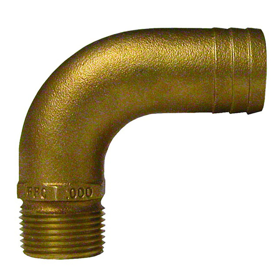 Accesorio de tubo a manguera de paso completo de bronce de 1/2" NPT x 3/4" ID de GROCO [FFC-500]