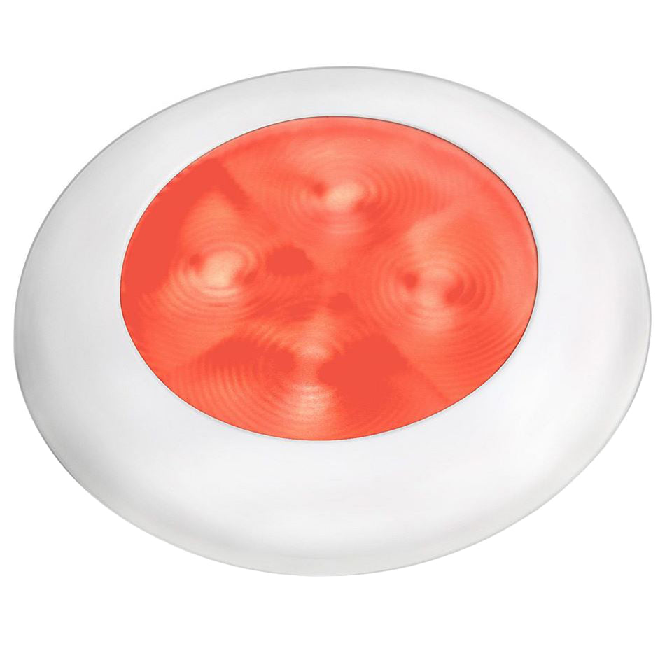 Lámpara de cortesía redonda LED roja Hella Marine - Bisel blanco - 24 V [980508241]