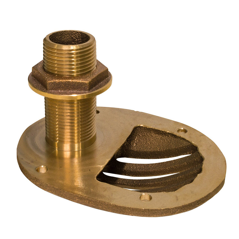 GROCO - Pala combinada de bronce de 1/2" a través del casco con tuerca [STH-500-W]