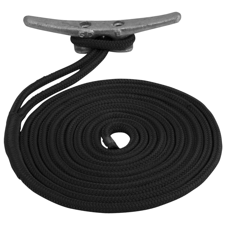 Sea-Dog Double Braided Nylon Dock Line - 3/8" x 20 - Black [302110020BK-1]