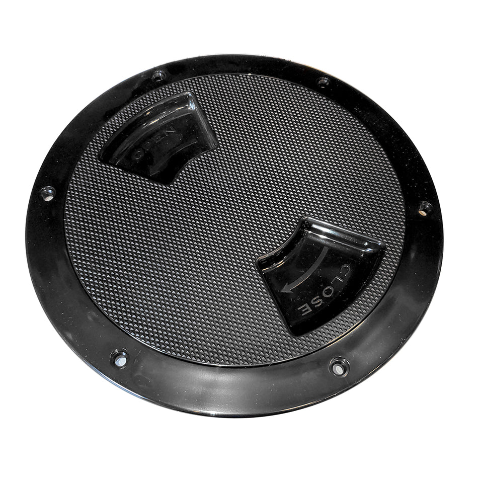 Sea-Dog Quarter-Turn Textured Deck Plate w/Internal Collar - Black - 6" [336367-1]