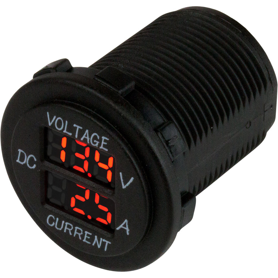 Sea-Dog Round Voltage  Amp Meter - 6V-30V  0 Amp - 10 Amp Meter [421625-1]