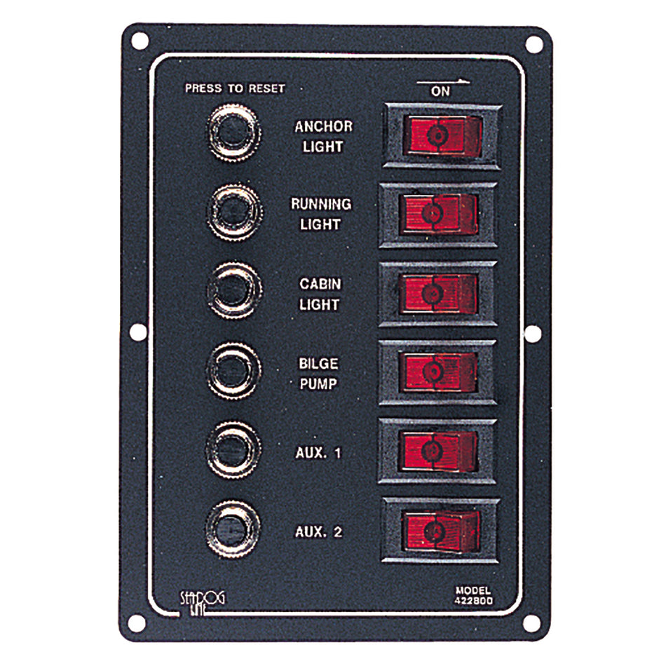 Panel de disyuntores de aluminio Sea-Dog - 6 circuitos [422800-1]