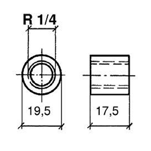 Buje roscado para sensor de pirómetro Veratron para soldar a colector para elemento termoacoplador [N03-320-266]