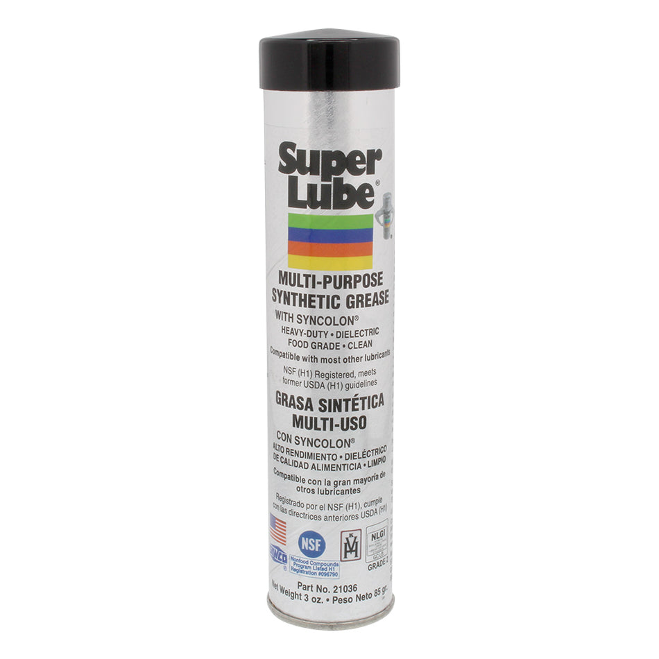 Grasa sintética multiusos Super Lube con Syncolon, cartucho de 3 oz [21036]