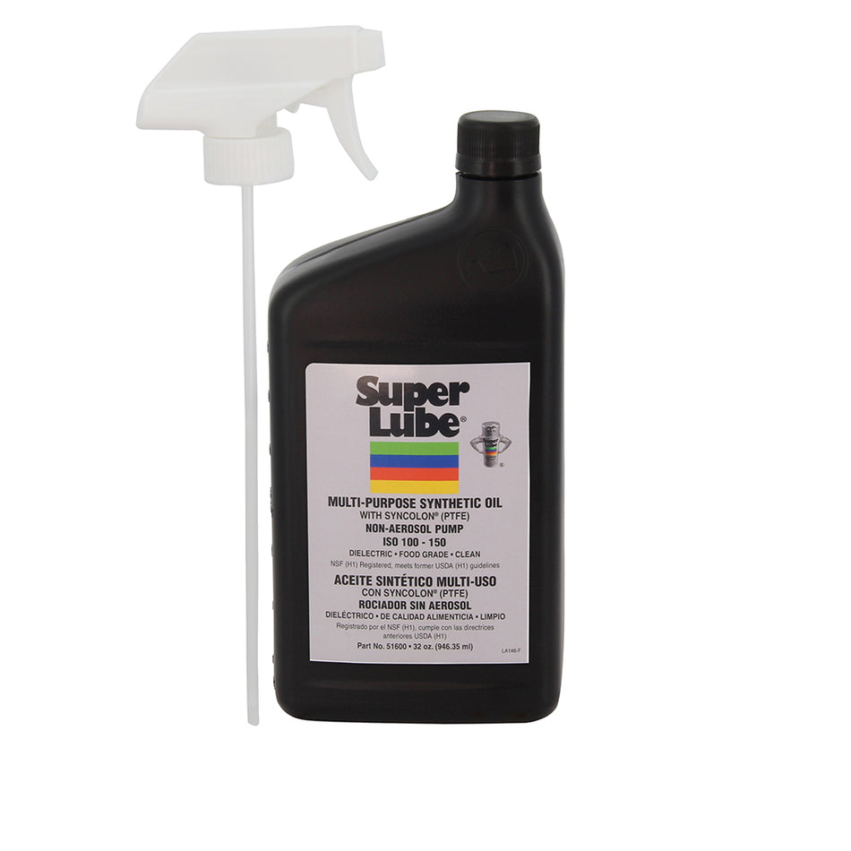 Aceite sintético de grado alimenticio Super Lube - Pulverizador con gatillo de 1 qt [51600]