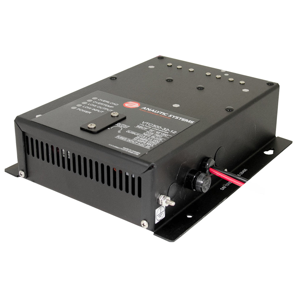 Convertidor de CC de 25/35 A, 12 V CC de salida y 20-45 V CC de entrada, resistente al agua IP66, de Analytic Systems [VTC300-32-12]