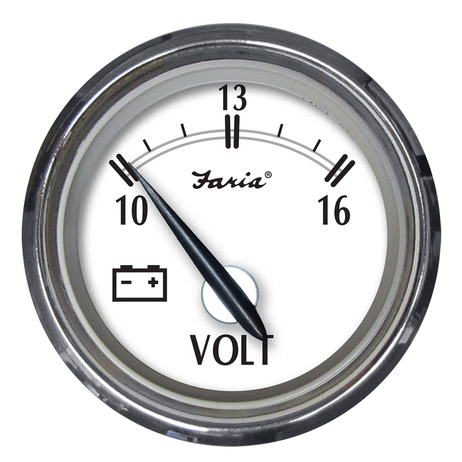 Voltímetro Faria Newport SS de 2" - 10 a 16 V [25009]