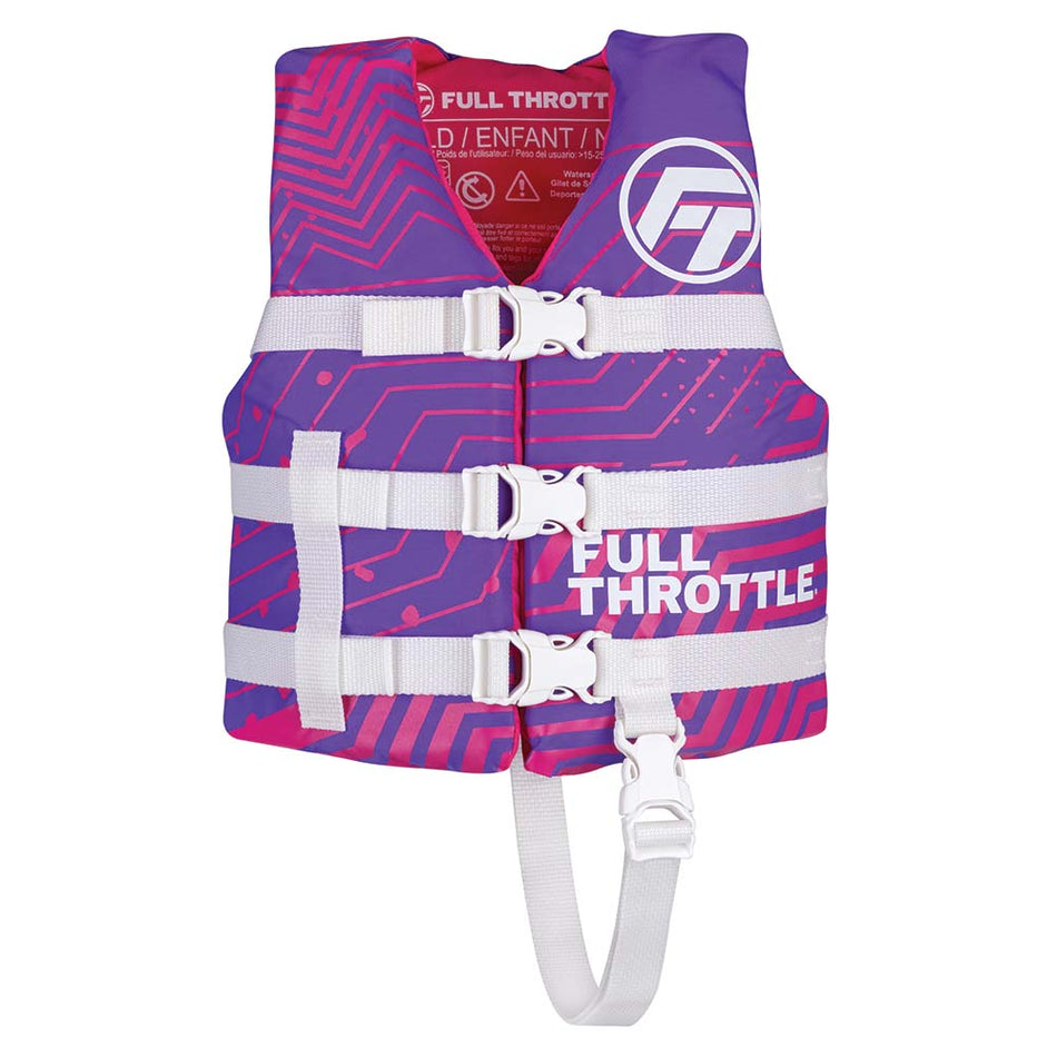 Chaleco salvavidas infantil de nailon Full Throttle, color morado [112200-600-001-22]