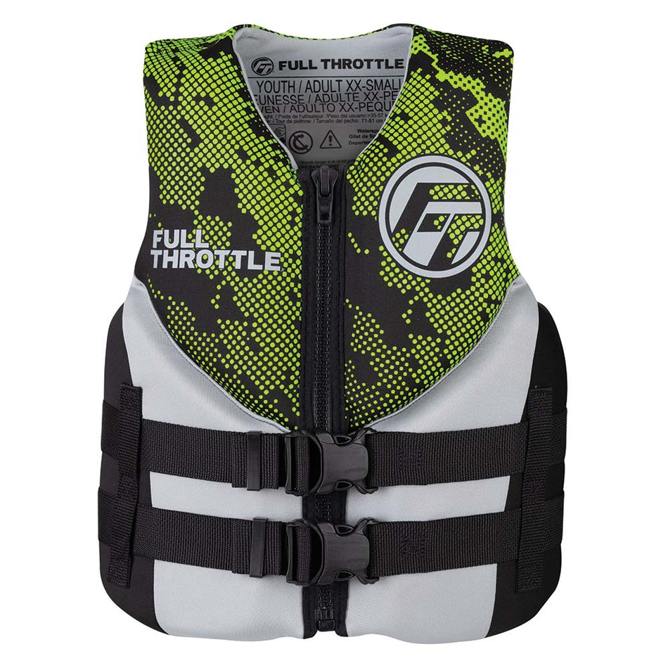 Chaleco salvavidas de neopreno con bisagras Full Throttle Junior - Verde [142400-400-009-22]