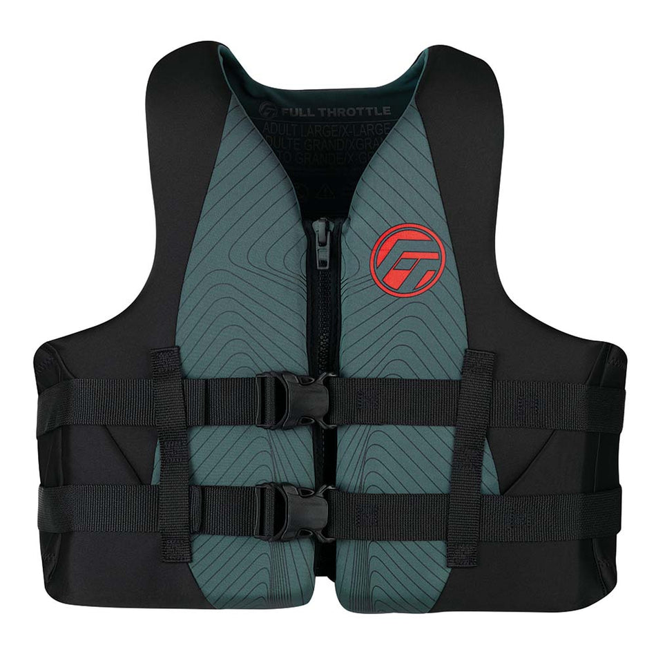 Chaleco salvavidas de secado rápido para adultos Full Throttle, talla S/M, gris y negro [142100-701-030-22]